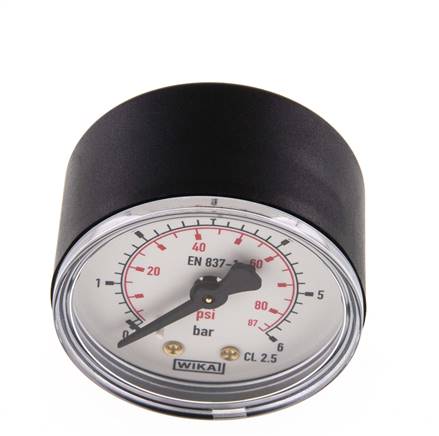 Wika Manometer waagerecht (KU/Ms), 50mm, 0 - 6 bar, G 1/8 (MW658