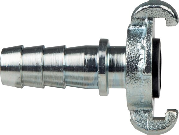 Voorbeeldig Afbeelding: Compressorkoppeling met slangbuisje & borgband, staal verzinkt, NBR-dichting